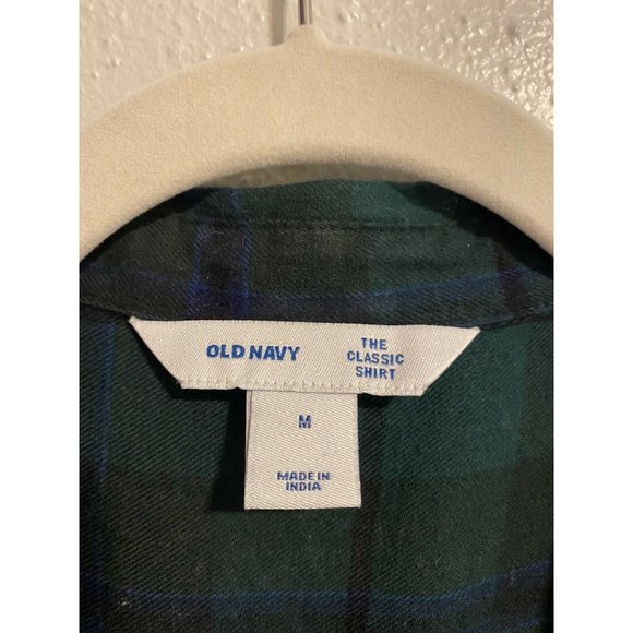 OLD NAVY "The Classic Shirt" Green Flannel M - Picture 4 of 7